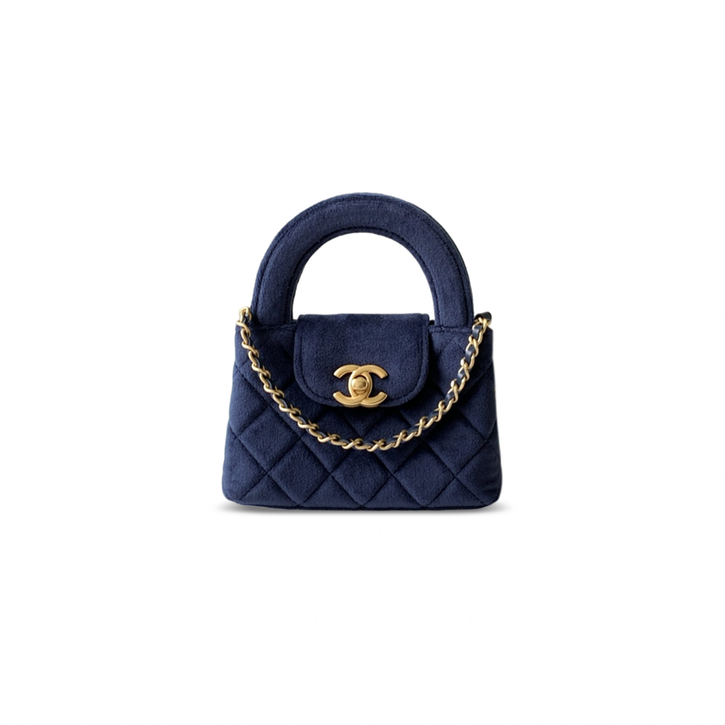 CHANEL KELLY NANO SHOPPING BAG VELVET AS3435 (12.5*8.3*4cm)